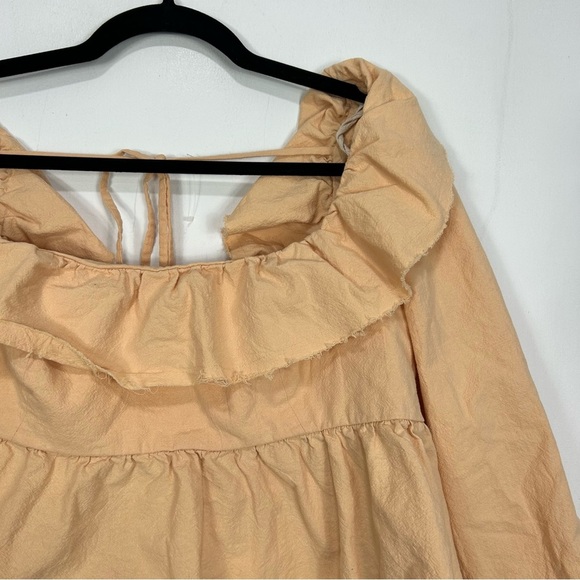 FREE PEOPLE open back orange flowy blouse BB14 - Picture 5 of 9